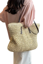 Seaside Woven Straw Market Tote