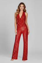 Midnight Radiance Sequin Halter Jumpsuit