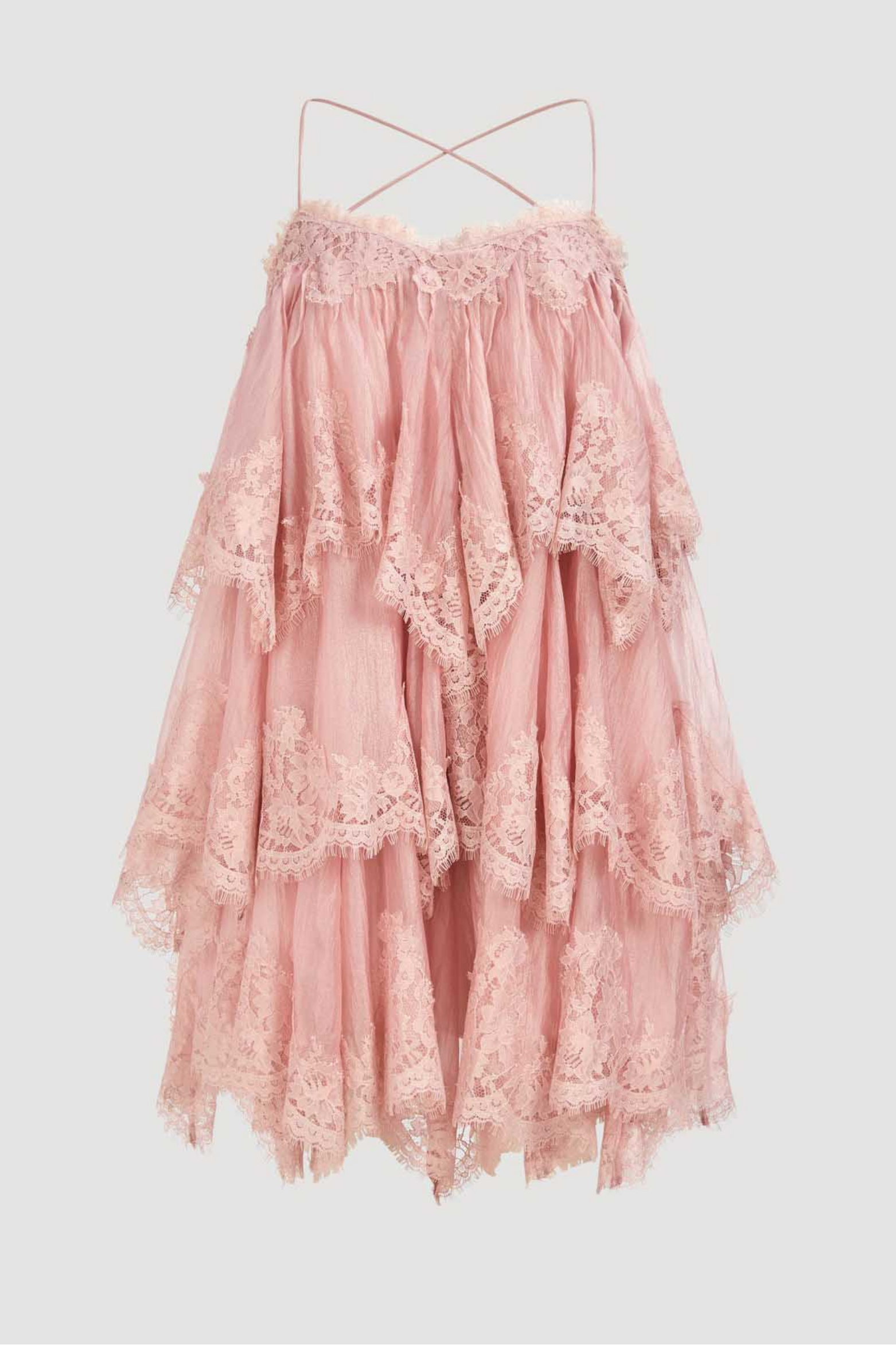 Lace Trim Layered Mini Dress