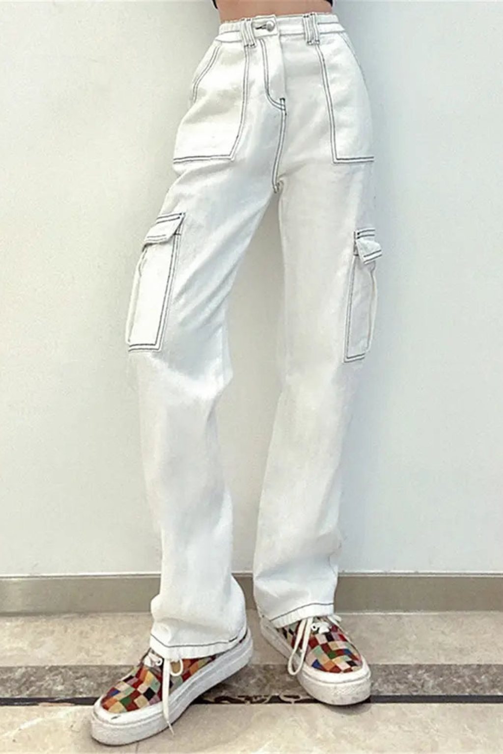 Women's Utility Fit Elastic Denim Pants