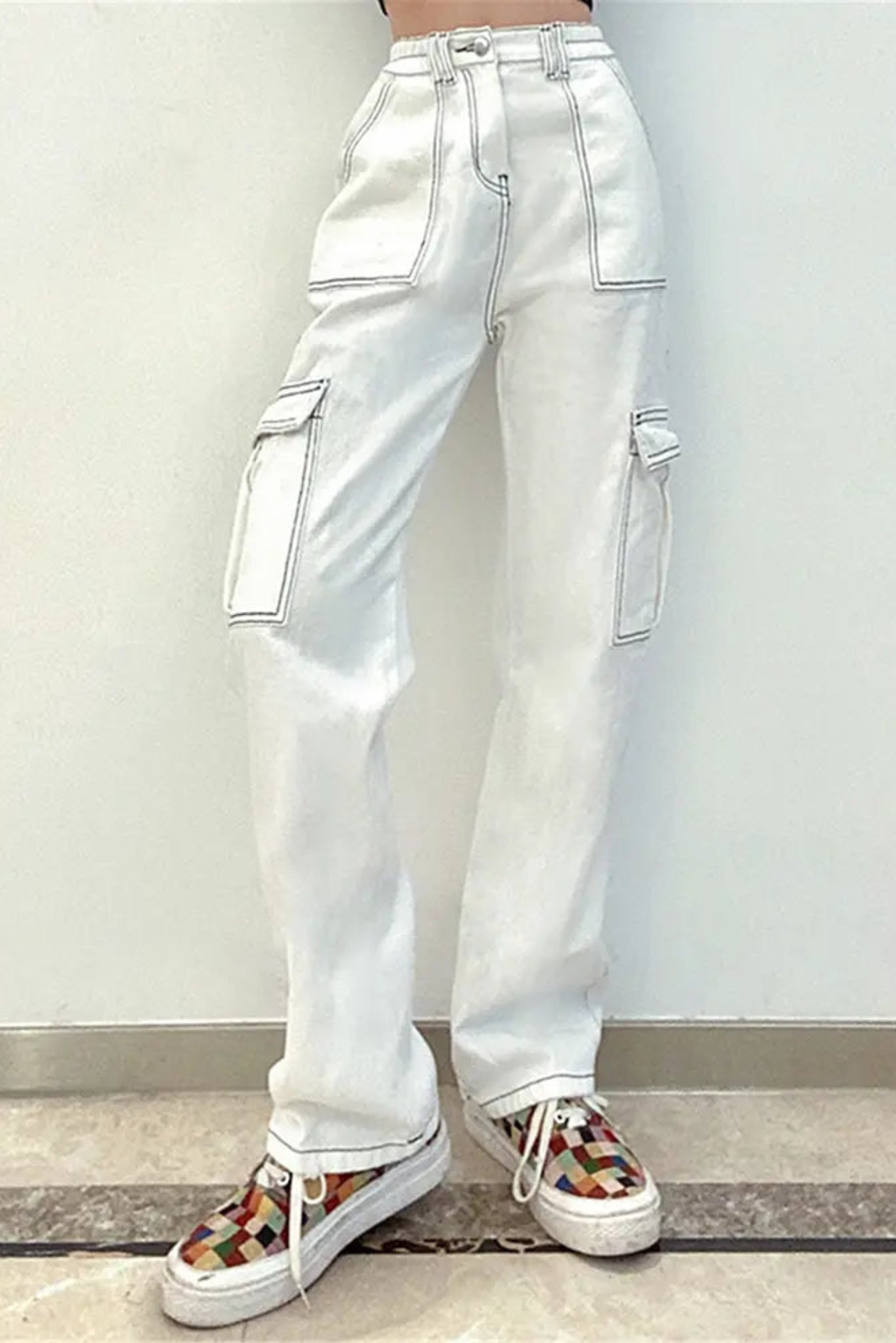 Women's Utility Fit Elastic Denim Pants