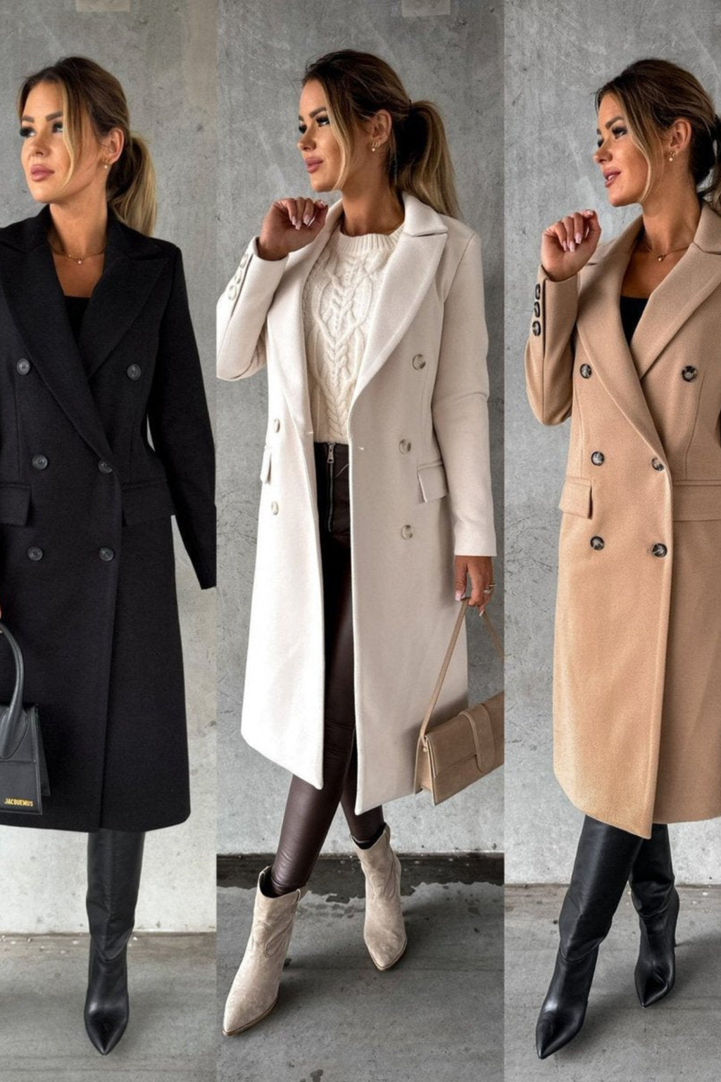 Women's Double Breasted Midi Overcoat