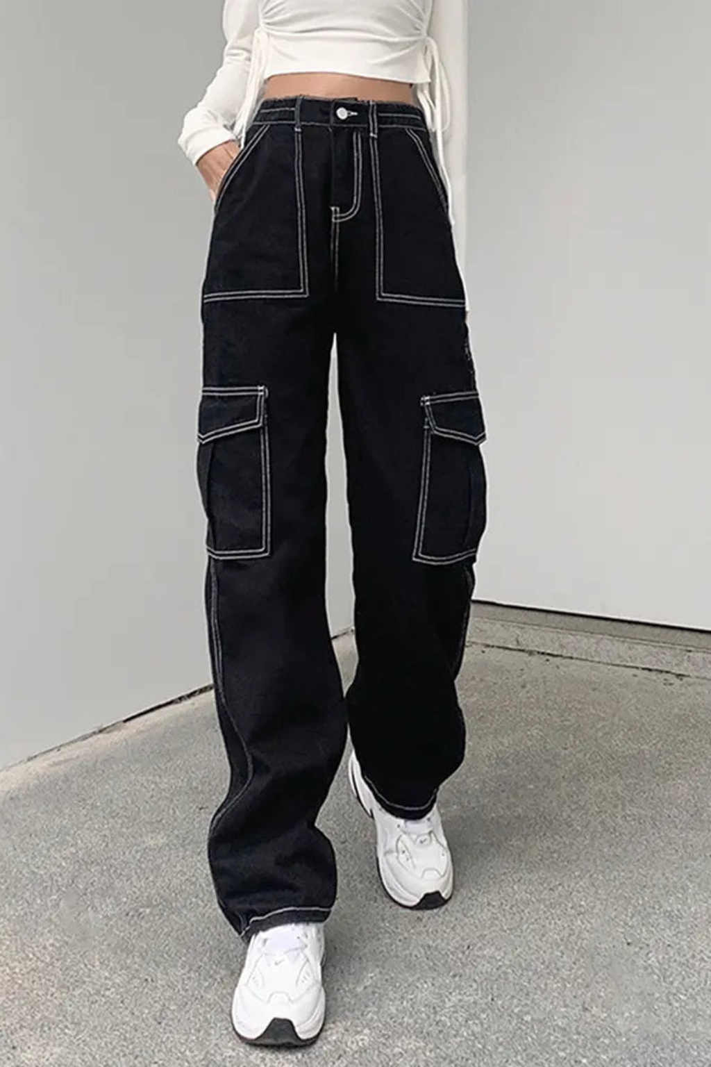 Women's Utility Fit Elastic Denim Pants