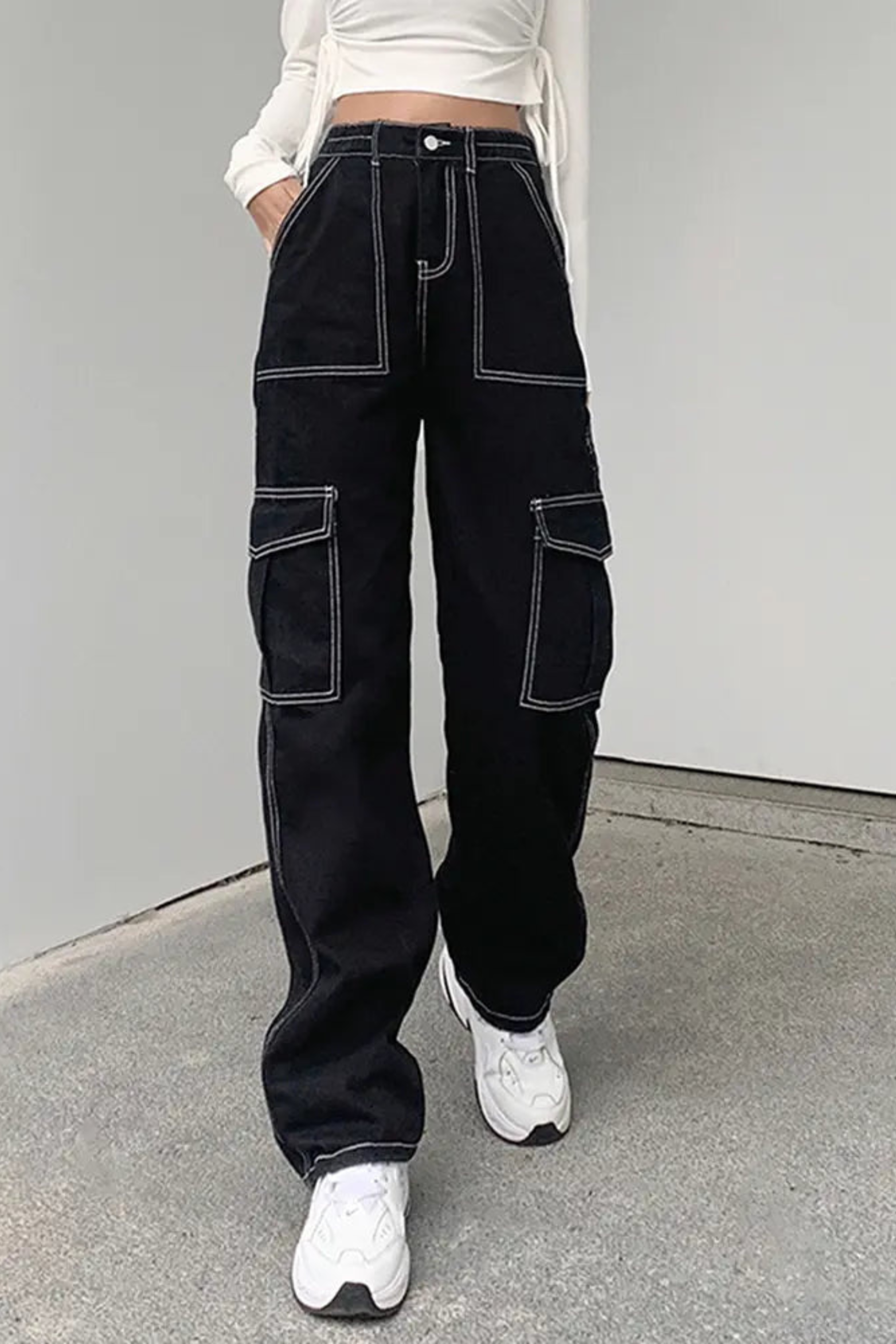 Women's Utility Fit Elastic Denim Pants