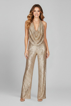 Midnight Radiance Sequin Halter Jumpsuit
