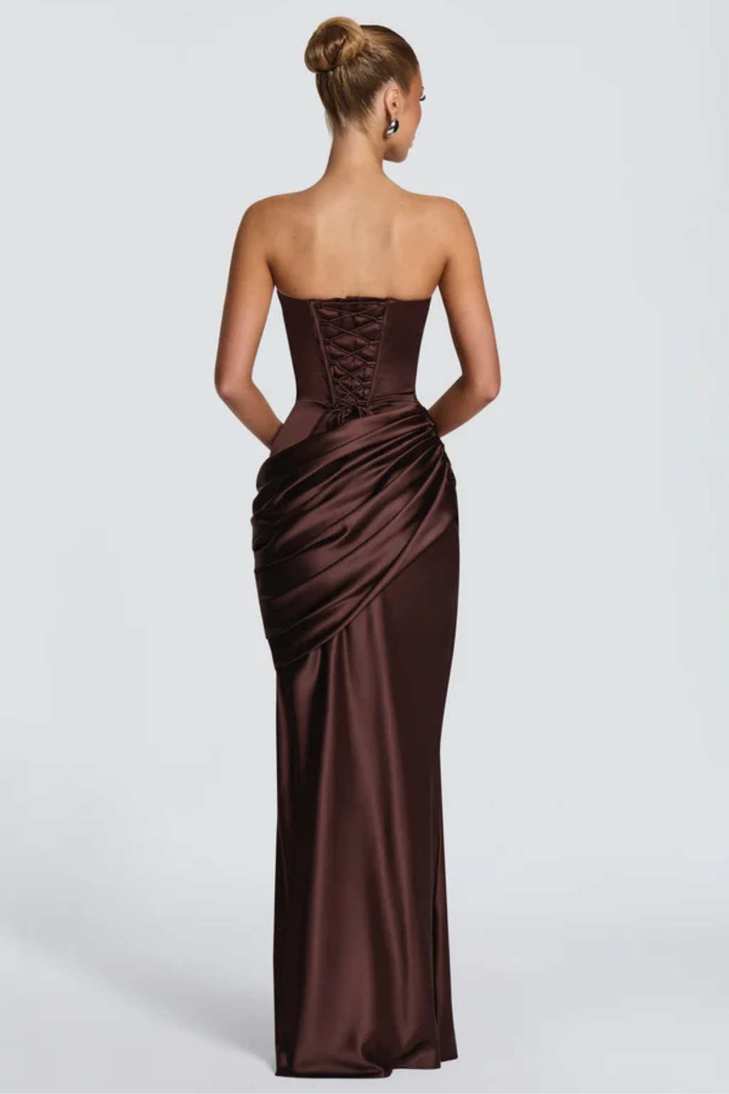 Asymmetric Off Shoulder Drape Maxi Dress