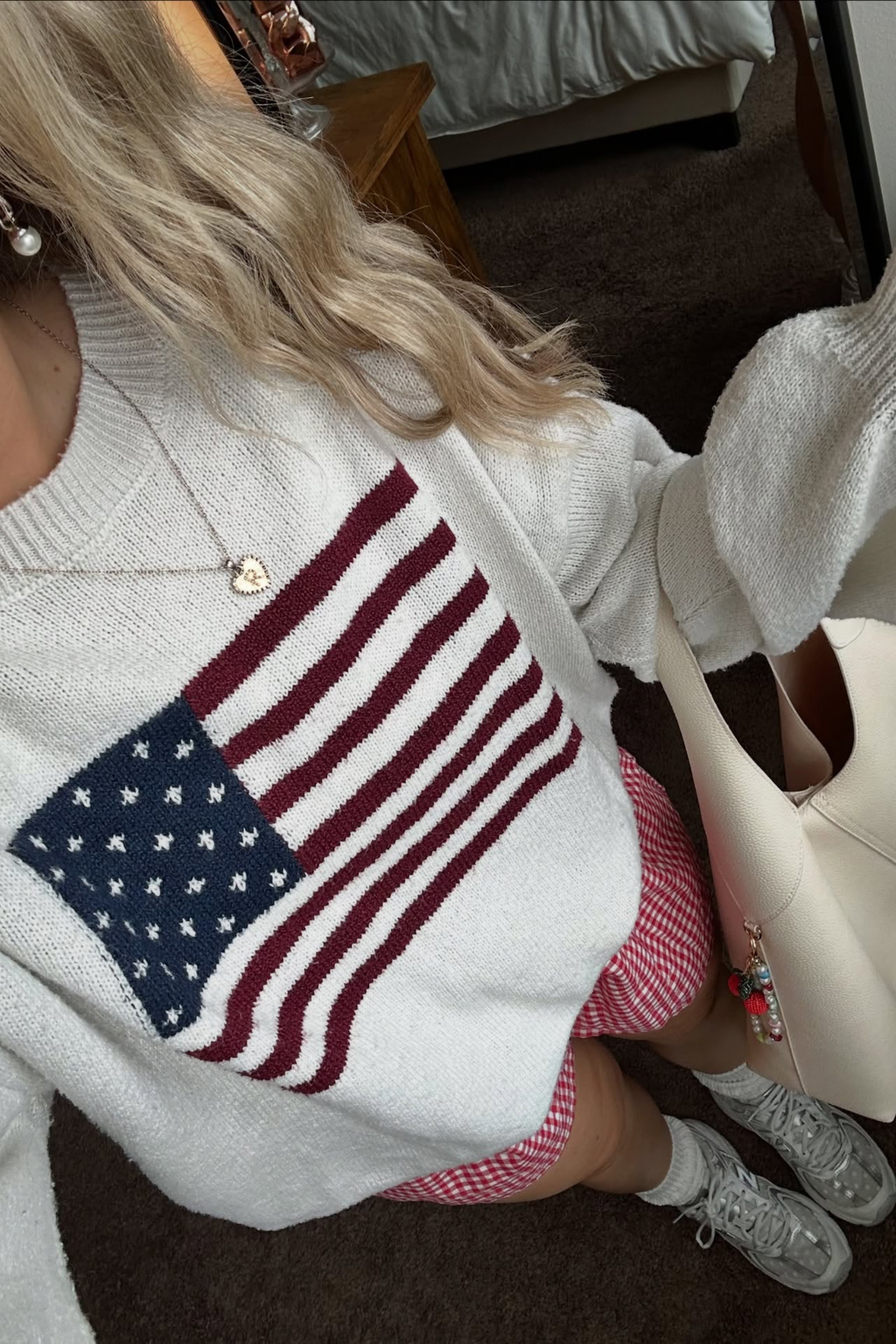 American Flag Crewneck Sweater
