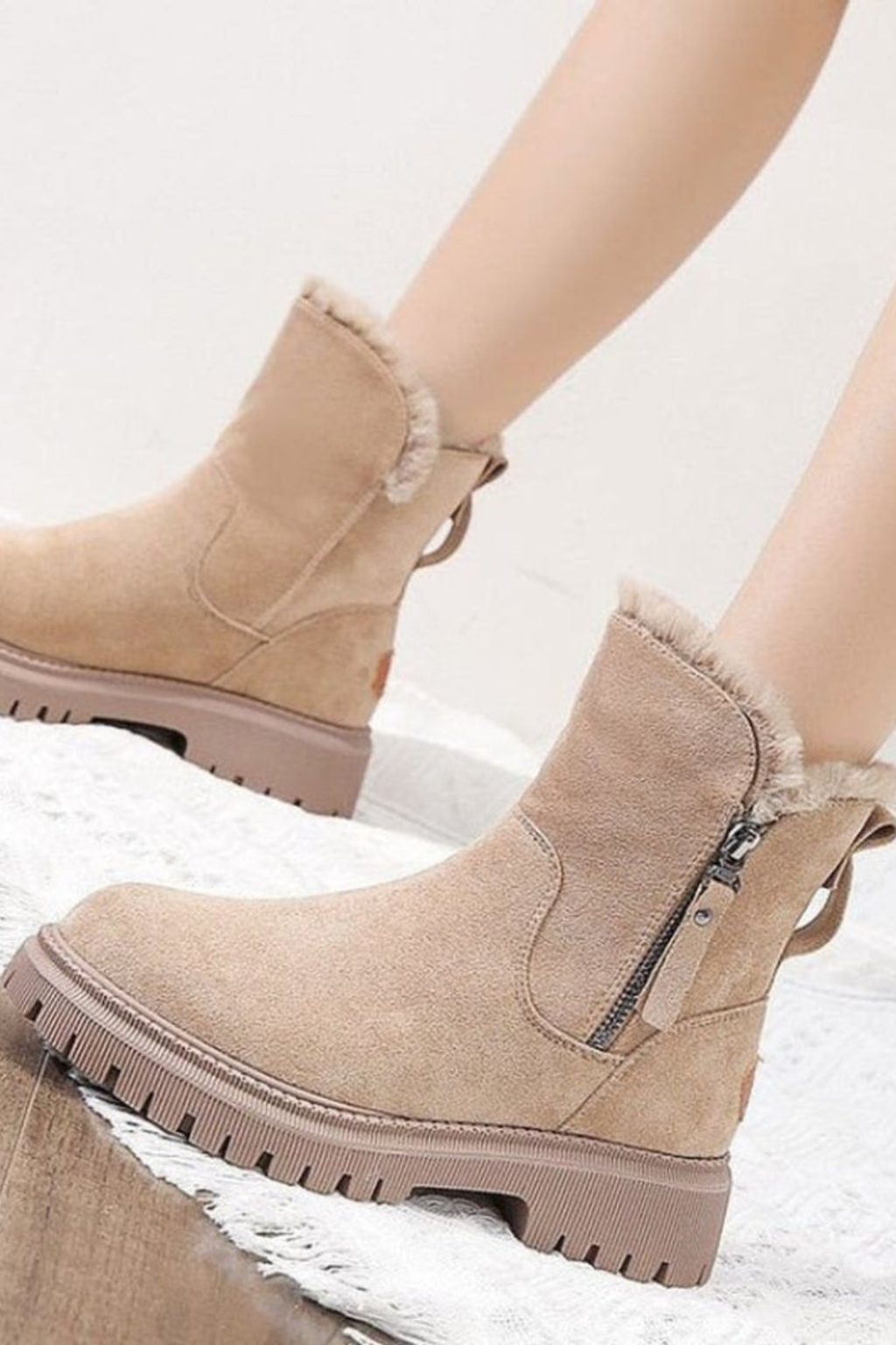 Aria Fleece Lined Suede Winter Ankle Boots