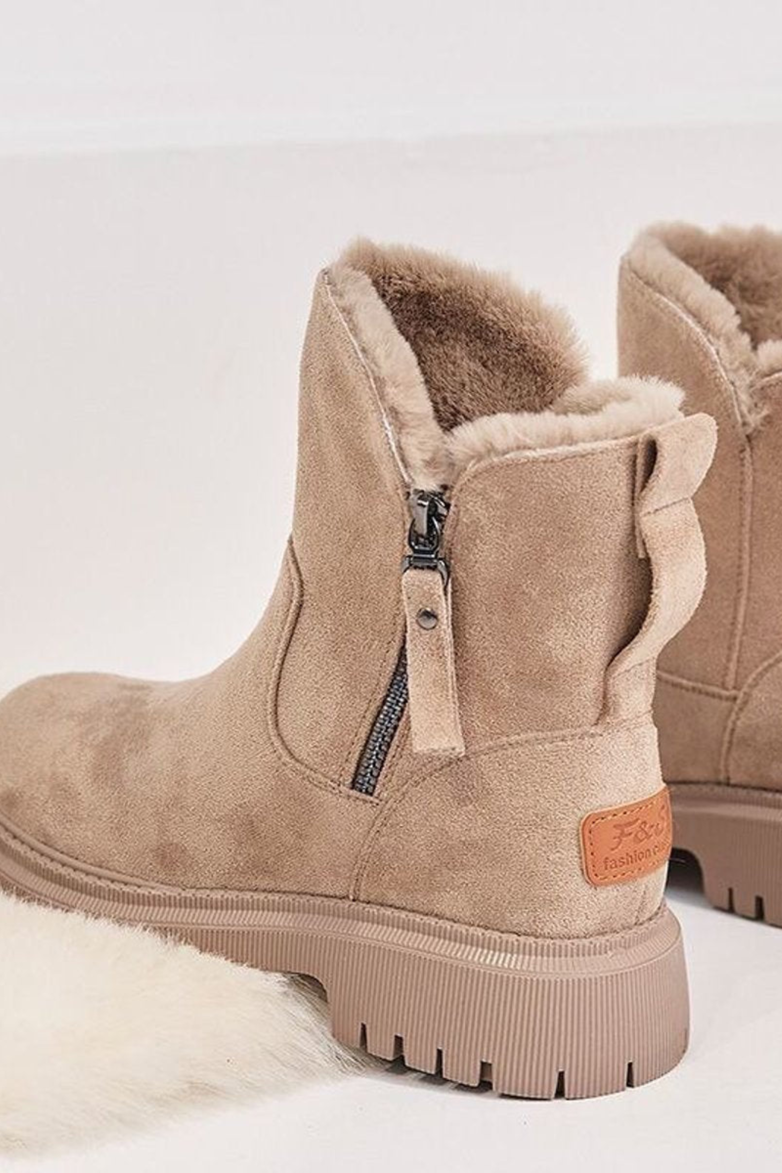 Aria Fleece Lined Suede Winter Ankle Boots