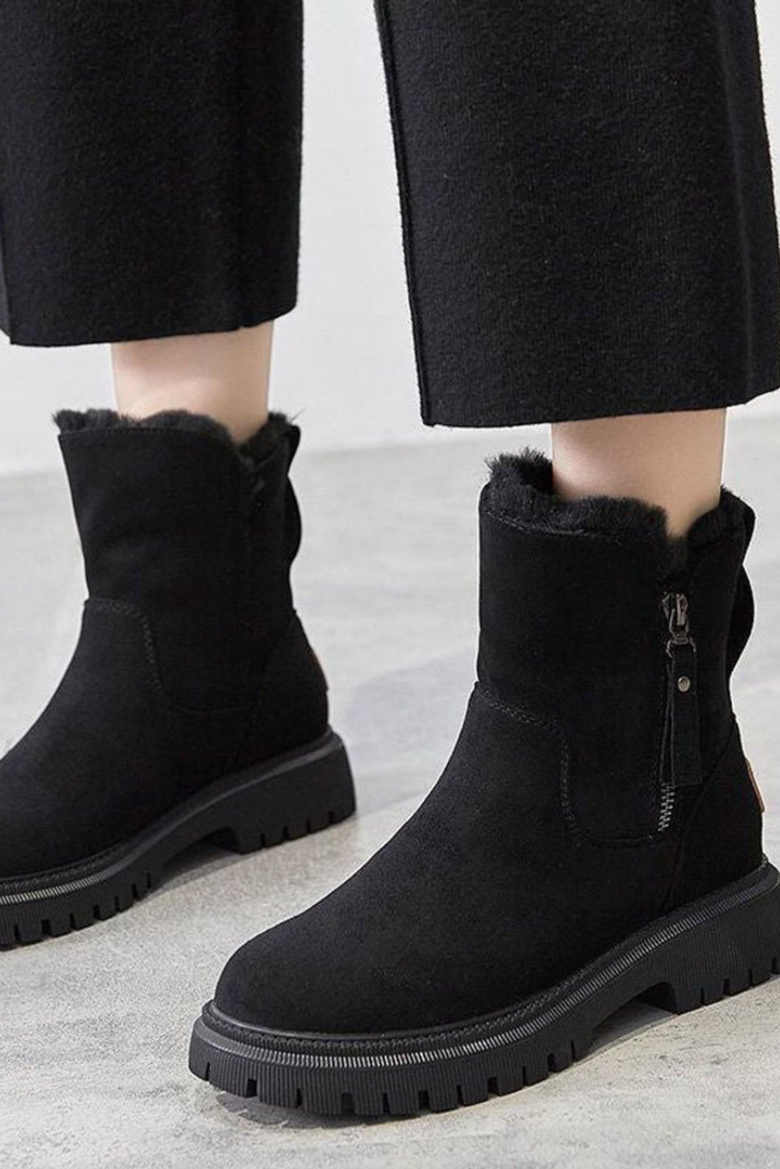Aria Fleece Lined Suede Winter Ankle Boots