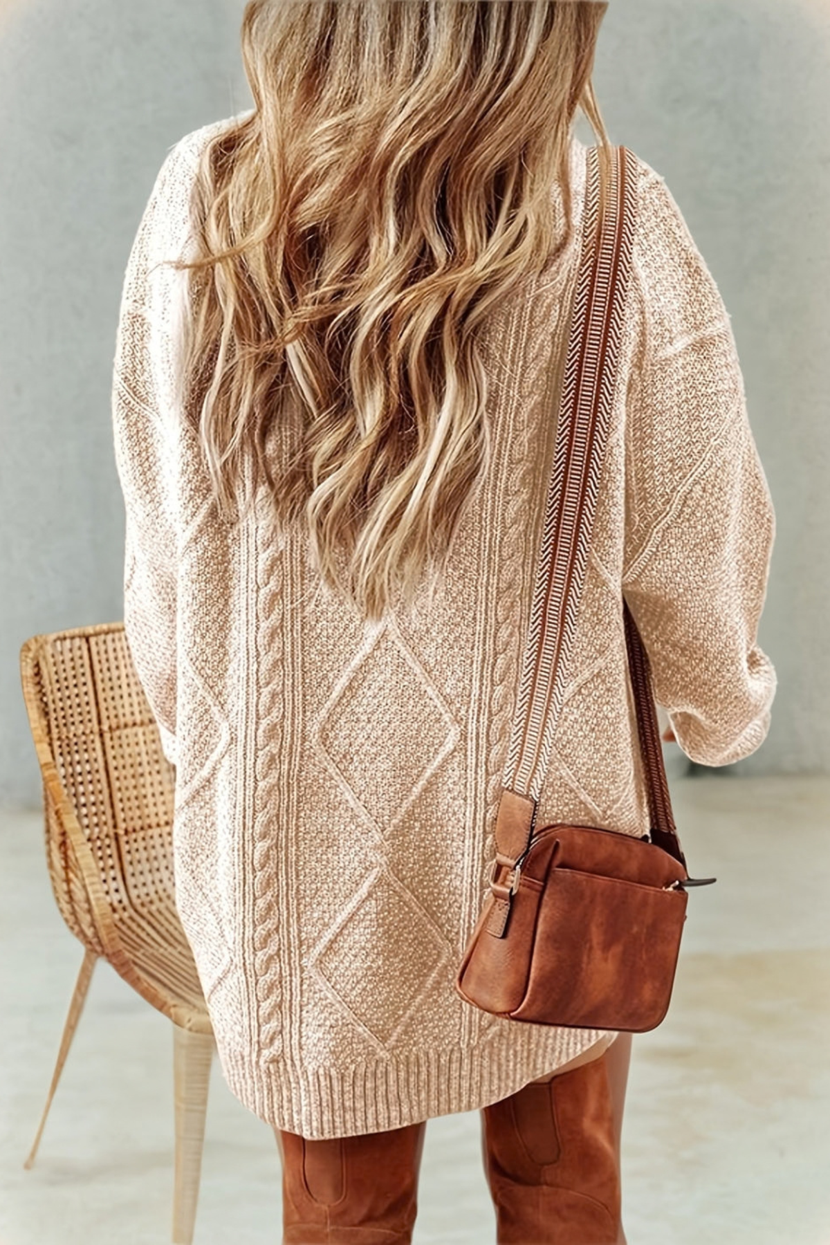 Cable Textured Everyday Sweater Dress