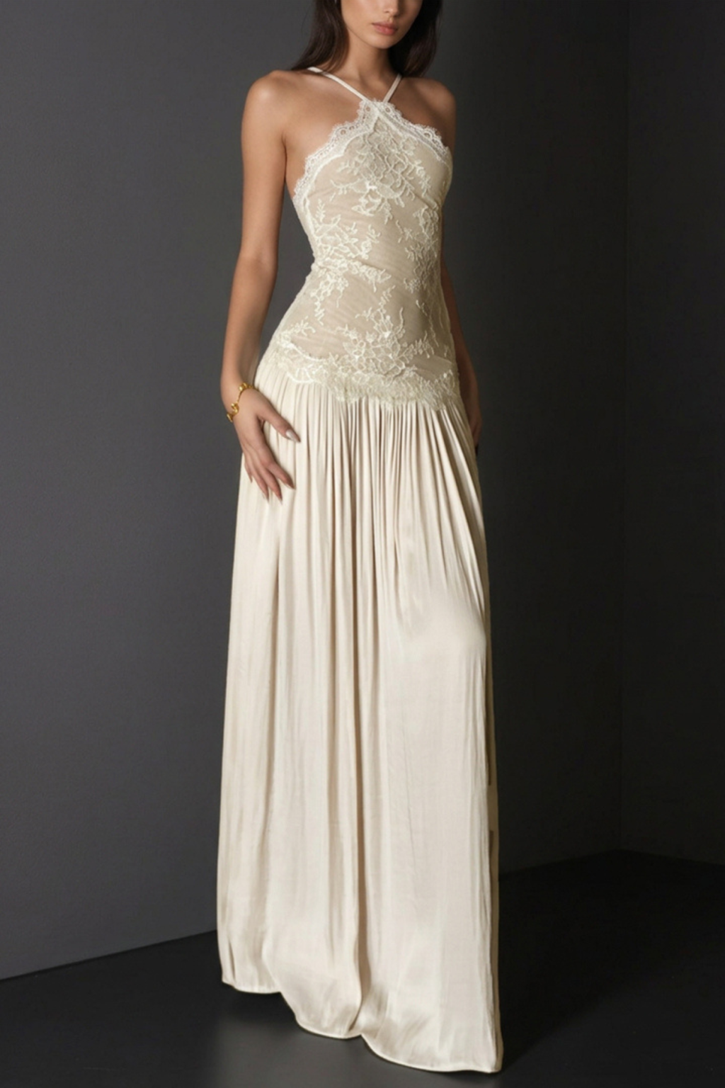 Cadwalader Floral Lace Ruched Maxi Dress