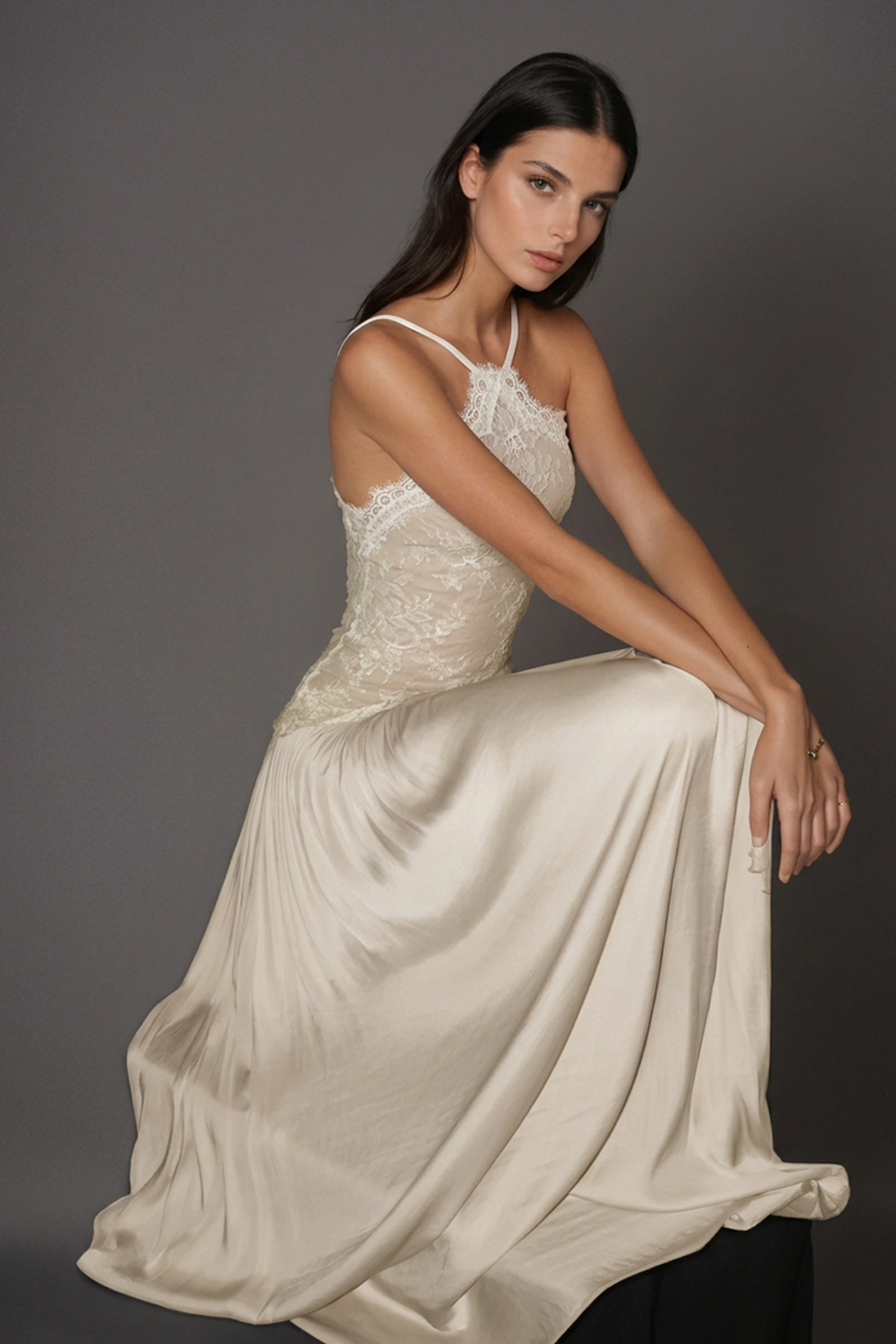 Cadwalader Floral Lace Ruched Maxi Dress