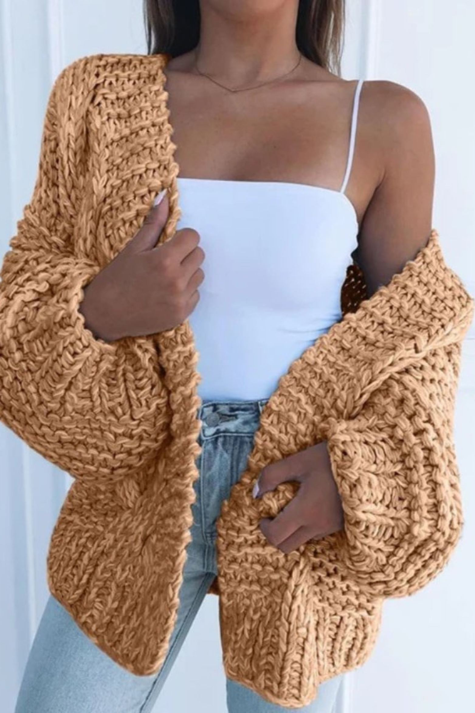 Chunky Knit Open Front Cardigan