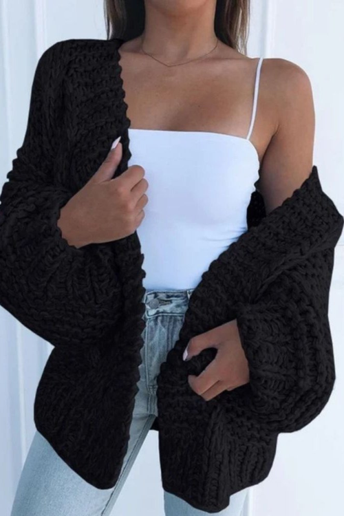 Chunky Knit Open Front Cardigan