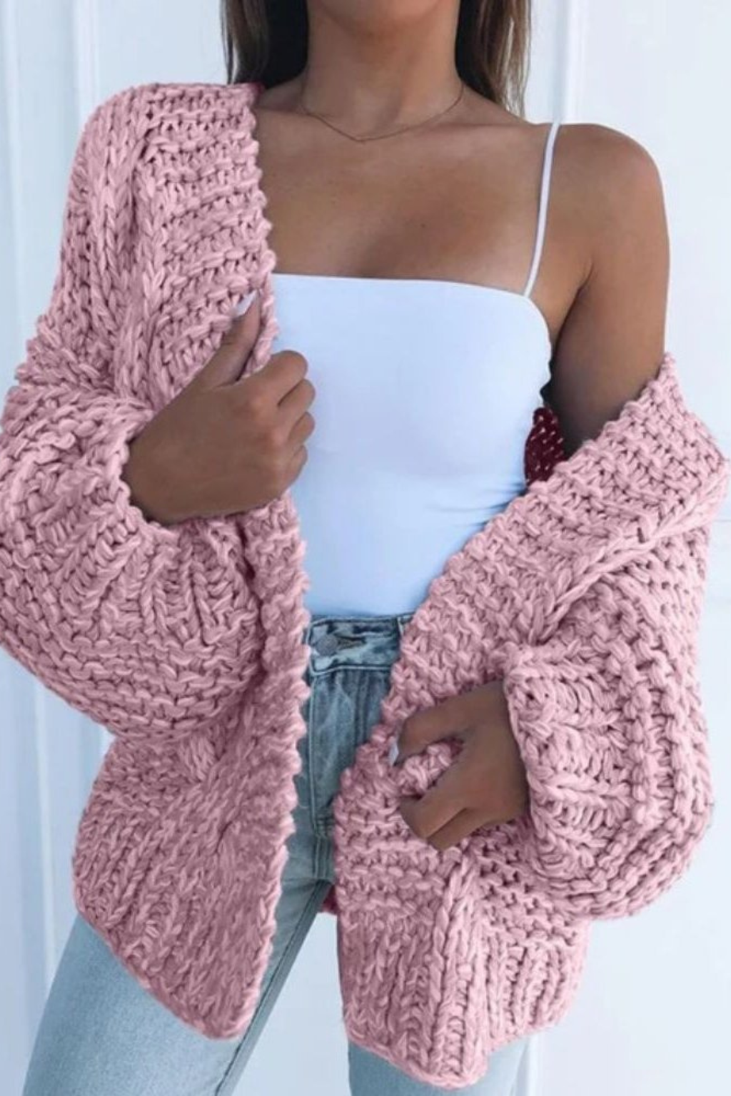 Chunky Knit Open Front Cardigan