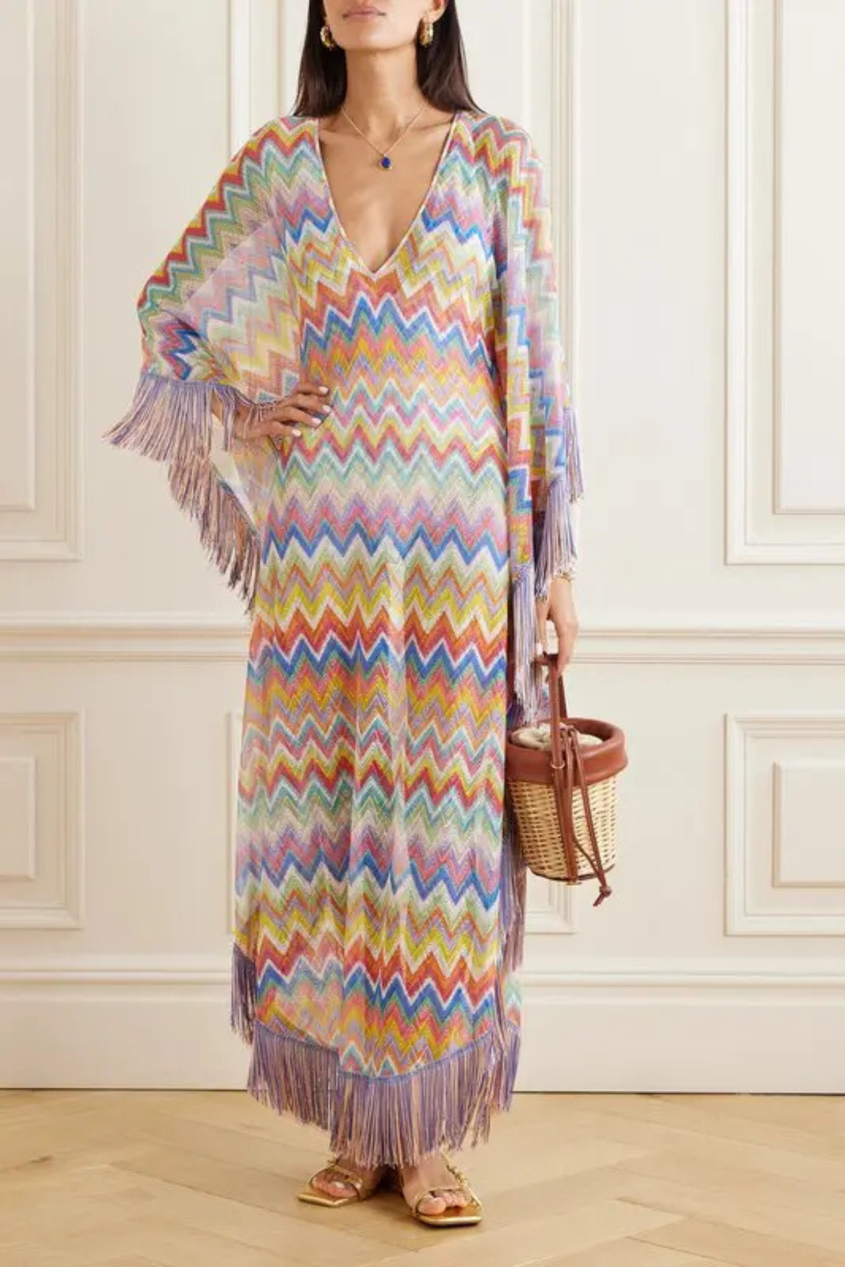 Colorful Zigzag Fringe Cover-Up Dress