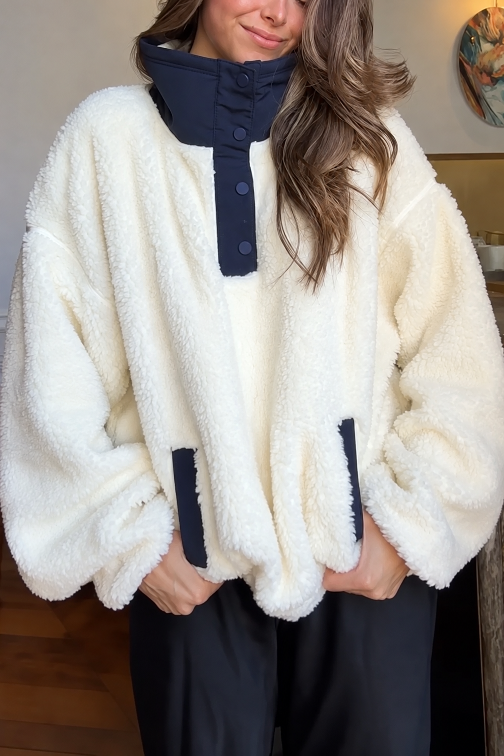 Cute Bear Print Fleece Zip Sweatshirt