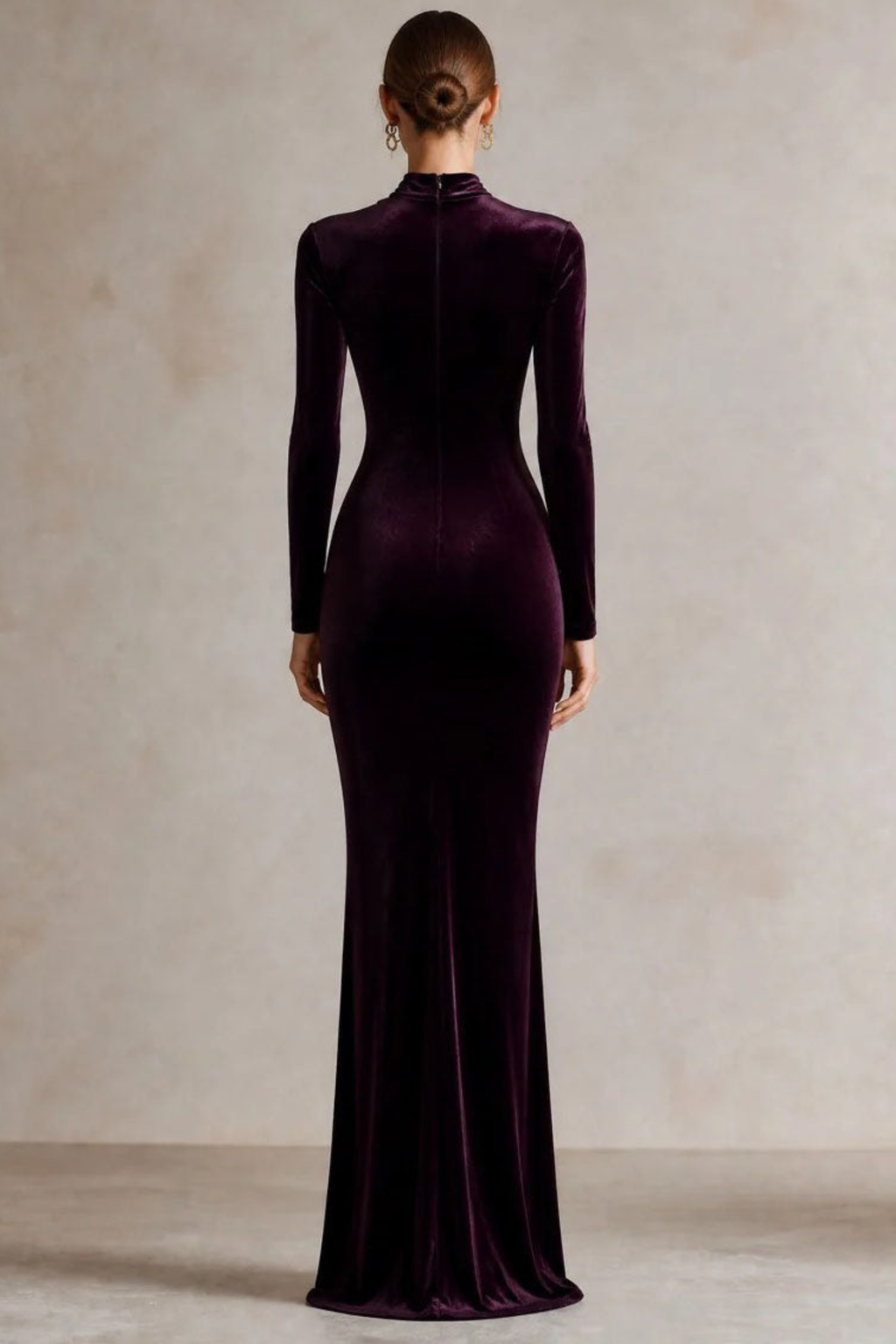 Dark Purple Crisscross Halter Mermaid Dress