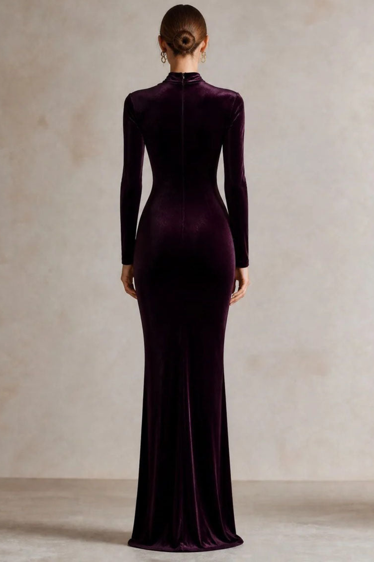 Dark Purple Crisscross Halter Mermaid Dress