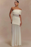 Off-Shoulder Tulle Maxi Dress