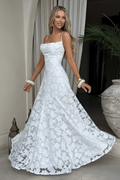 Floral Lace Spaghetti-Strap Maxi Dress