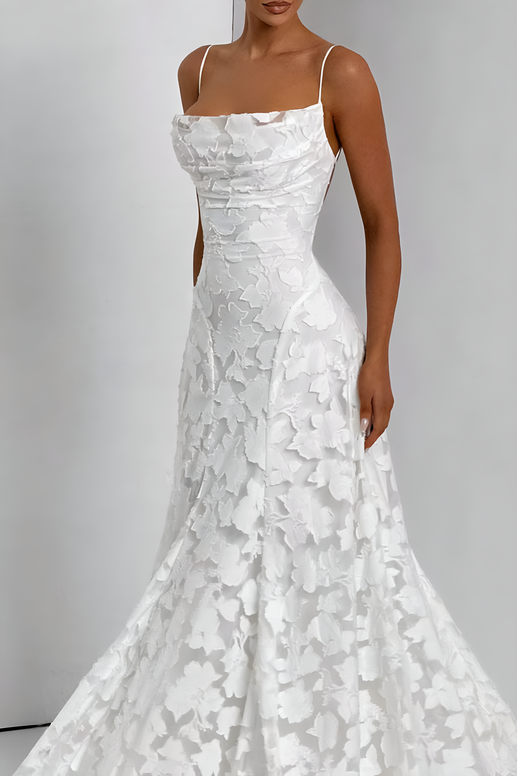 Floral Lace Spaghetti-Strap Maxi Dress