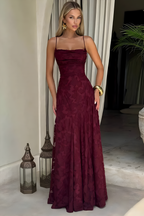 Floral Lace Spaghetti-Strap Maxi Dress