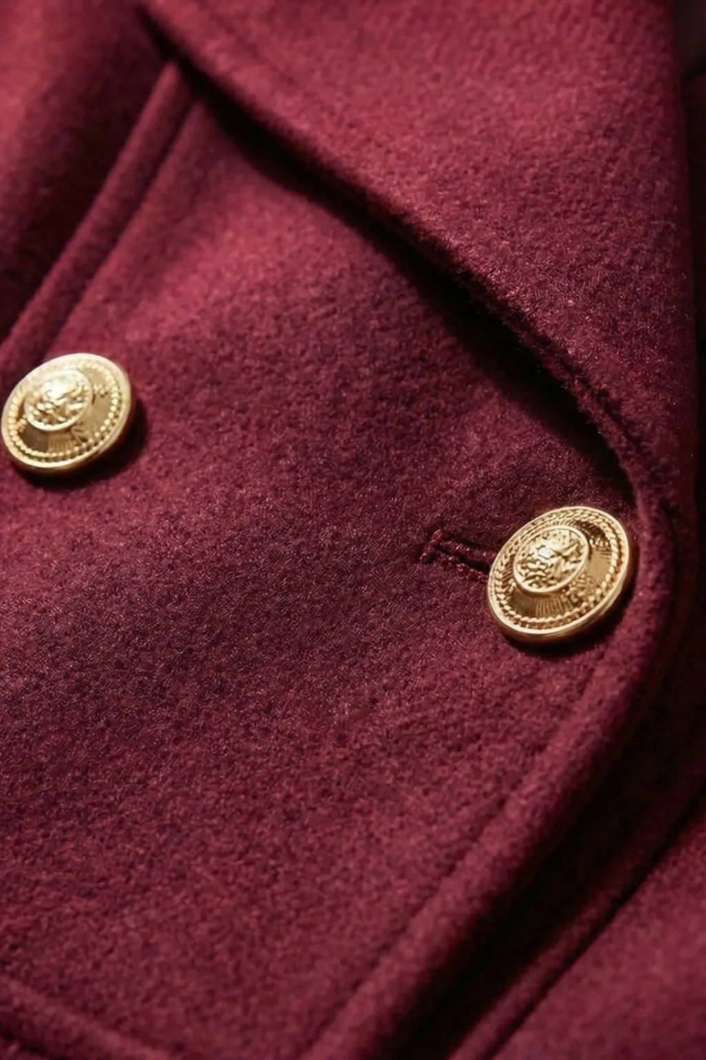 Double Breasted A Line Notched Lapel Coat