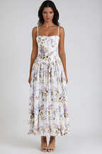 Seraphina Off-White Floral Midi Dress