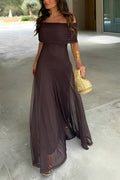 Toledo One-Shoulder Mesh Maxi Dress