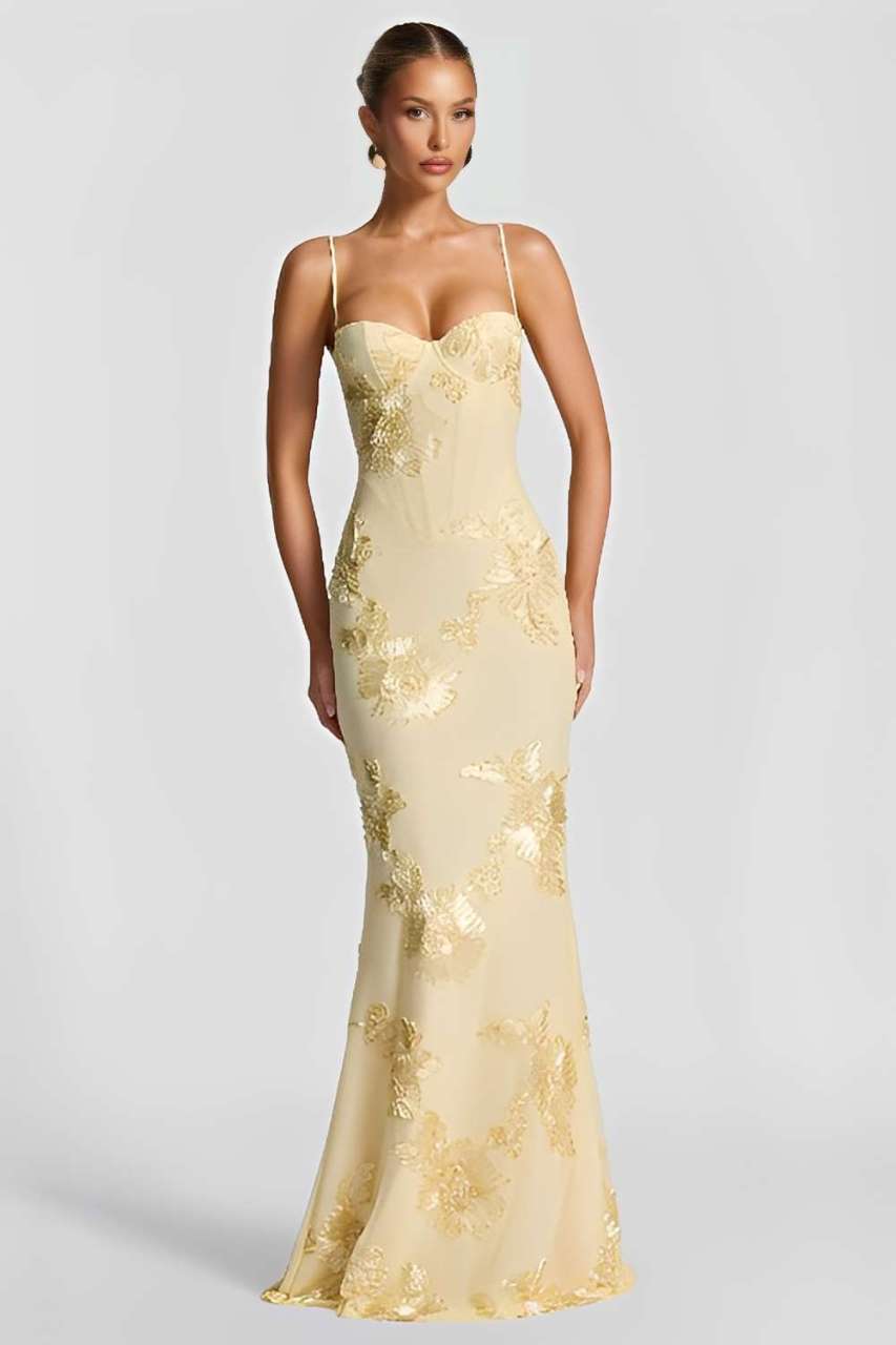 Nefertiti Lemon Maxi Dress
