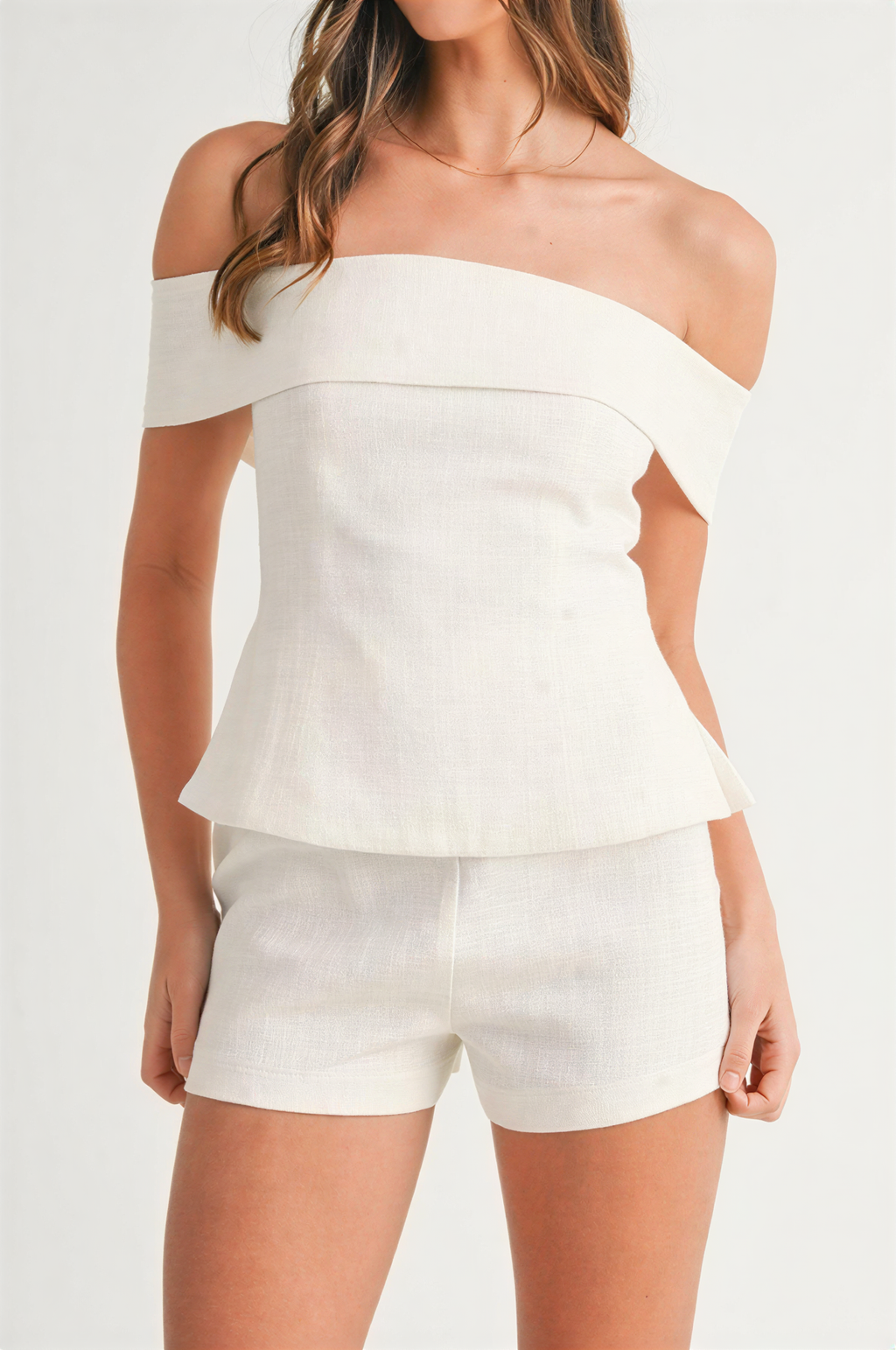 White Cotton & Linen Two-Piece Suit