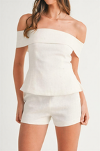 White Cotton & Linen Two-Piece Suit