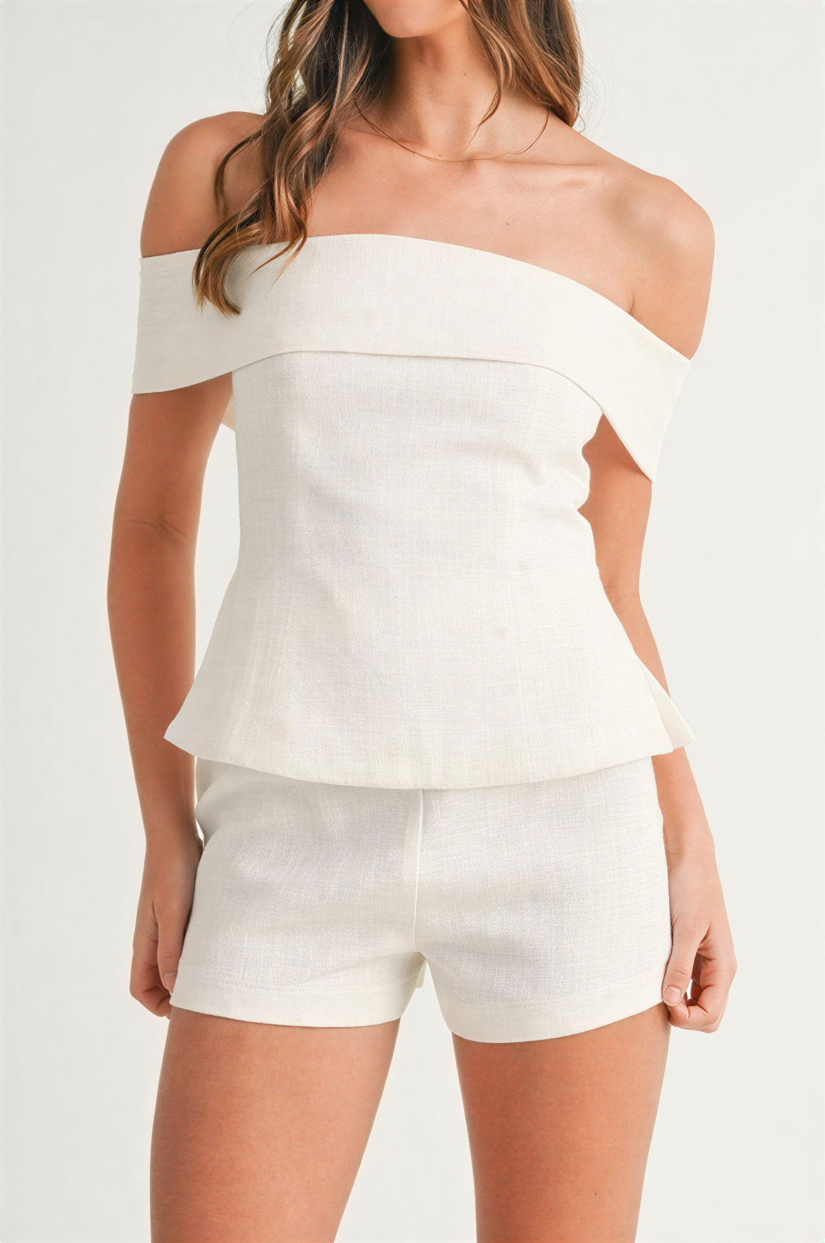 White Cotton & Linen Two-Piece Suit