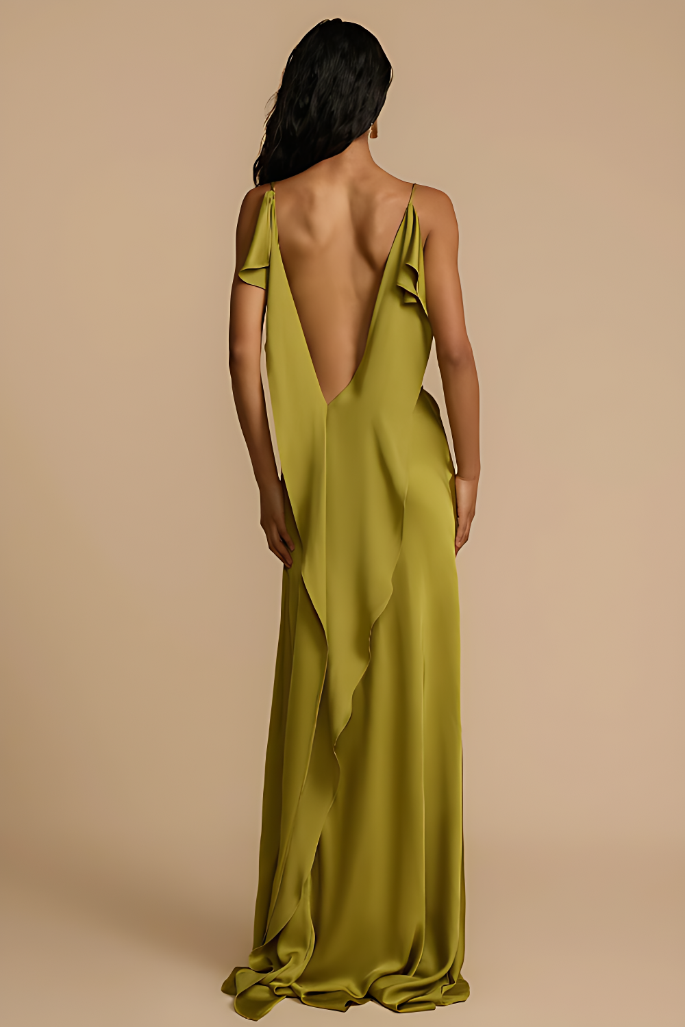 Satin Side High-Slit Maxi Dress
