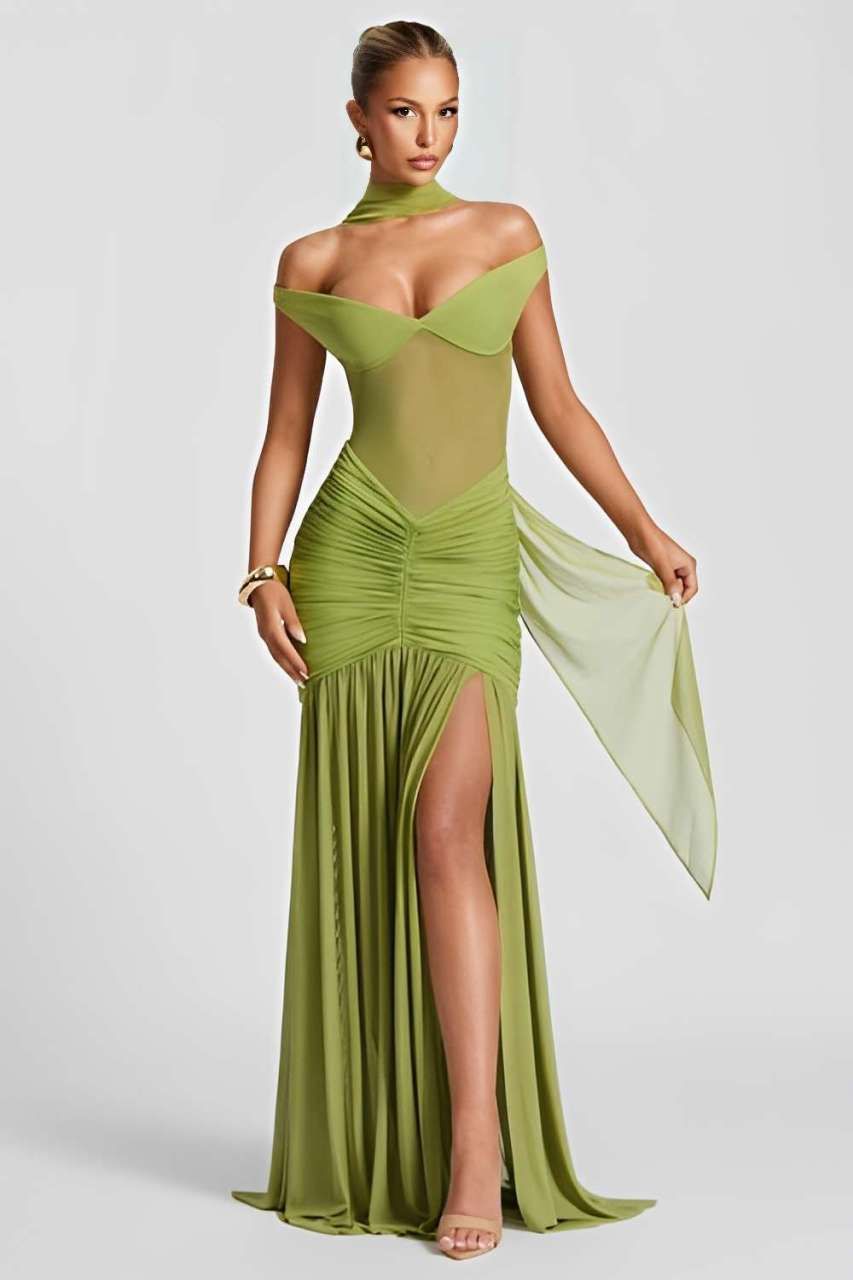 Alaia Maxi Dress – Olive