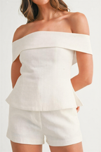 White Cotton & Linen Two-Piece Suit