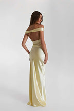 Charlotte Yellow Off-Shoulder Maxi Dress