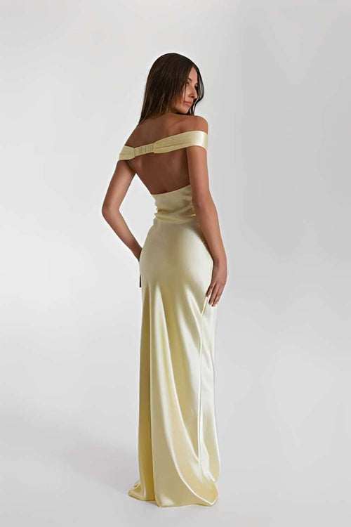 Charlotte Yellow Off-Shoulder Maxi Dress