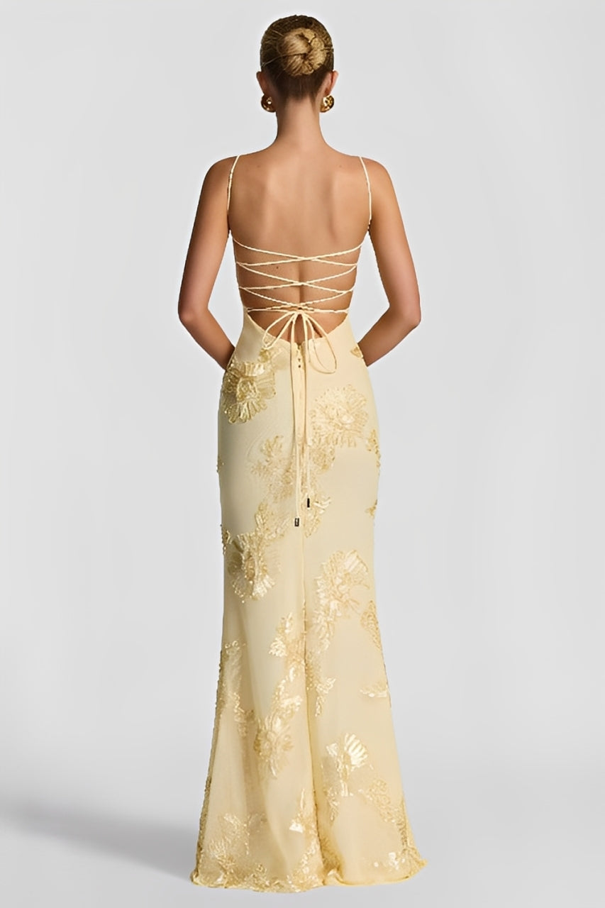 Nefertiti Lemon Maxi Dress