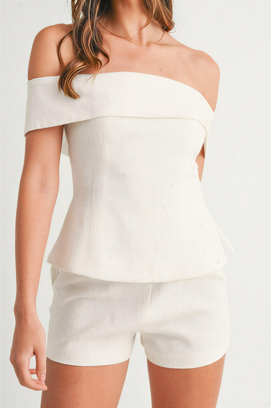 White Cotton & Linen Two-Piece Suit