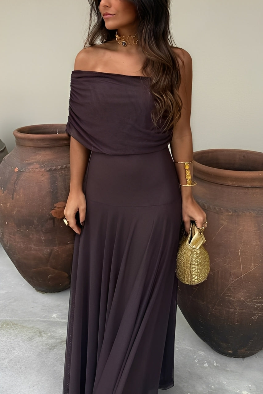 Toledo One-Shoulder Mesh Maxi Dress