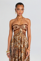 Strapless Printed Maxi Dress