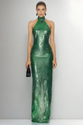 Halter-Neck Sequin Sleeveless Backless Party Dress