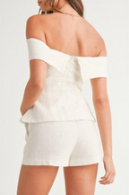 White Cotton & Linen Two-Piece Suit