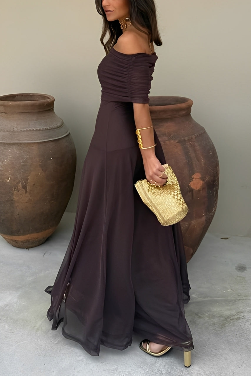 Toledo One-Shoulder Mesh Maxi Dress