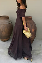 Toledo One-Shoulder Mesh Maxi Dress