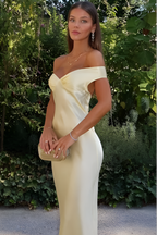 Charlotte Yellow Off-Shoulder Maxi Dress