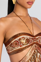 Strapless Printed Maxi Dress